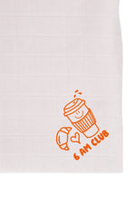 2er-Pack Premium-Musselintücher in apricot und grau "6 am Club" Print