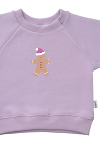 Sweatshirt in flieder mit Print "Lebkuchen"
