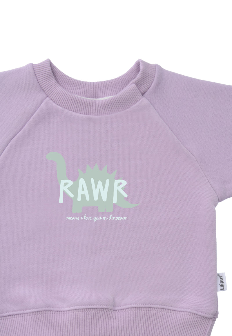 Detailansicht des Sweatshirts in flieder.