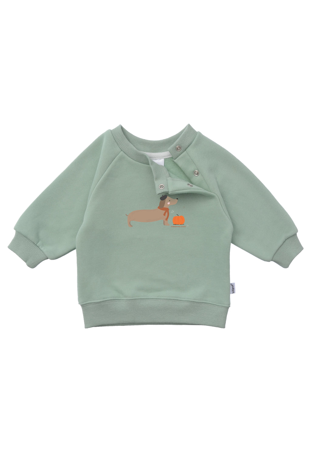 Sweatshirt in schilf mit Dackel Print.