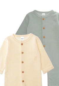 Detailansicht des Doppelpack Ribstrick Overalls.