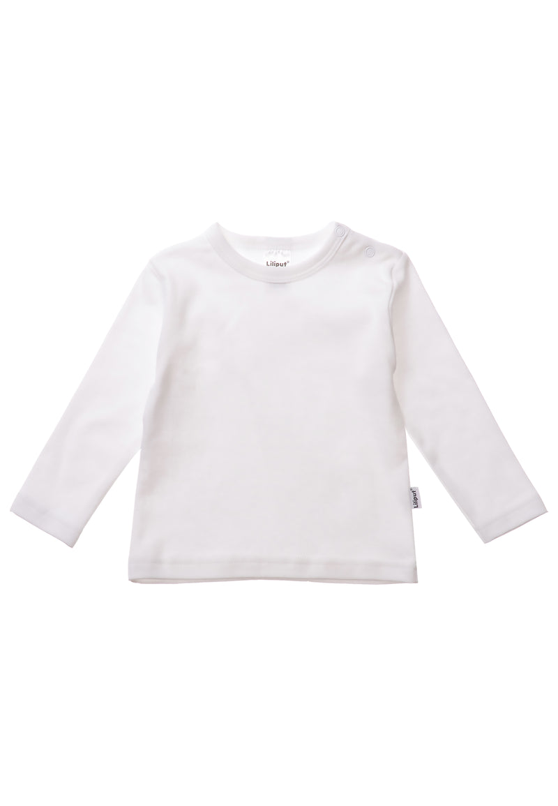 Langarmshirt in weiß aus 100% Baumwolle.