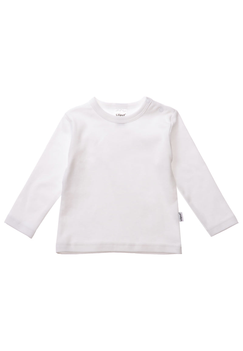 Langarmshirt in weiß aus 100% Baumwolle.