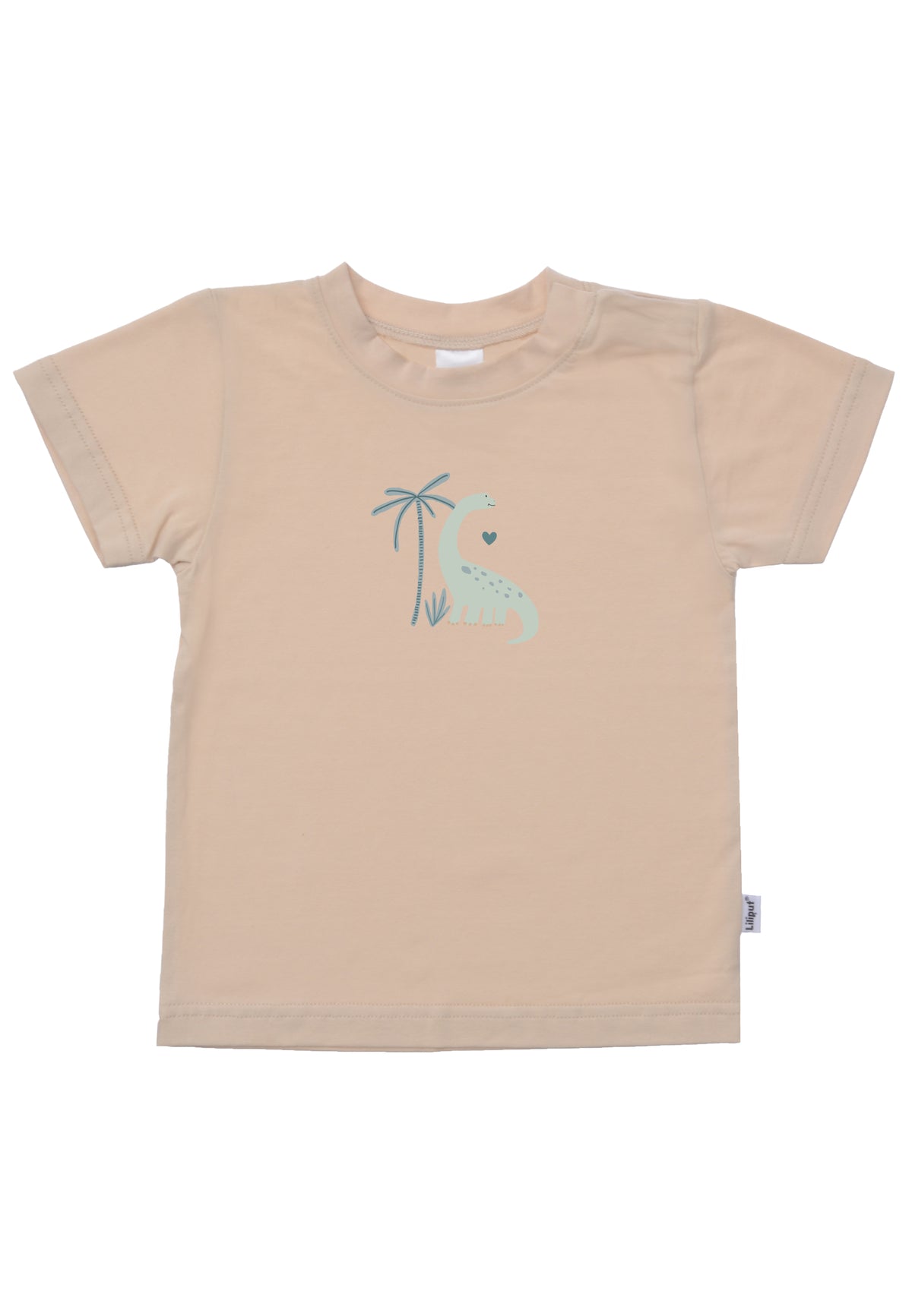 T-Shirt in beige mit Dino Aufdruck.