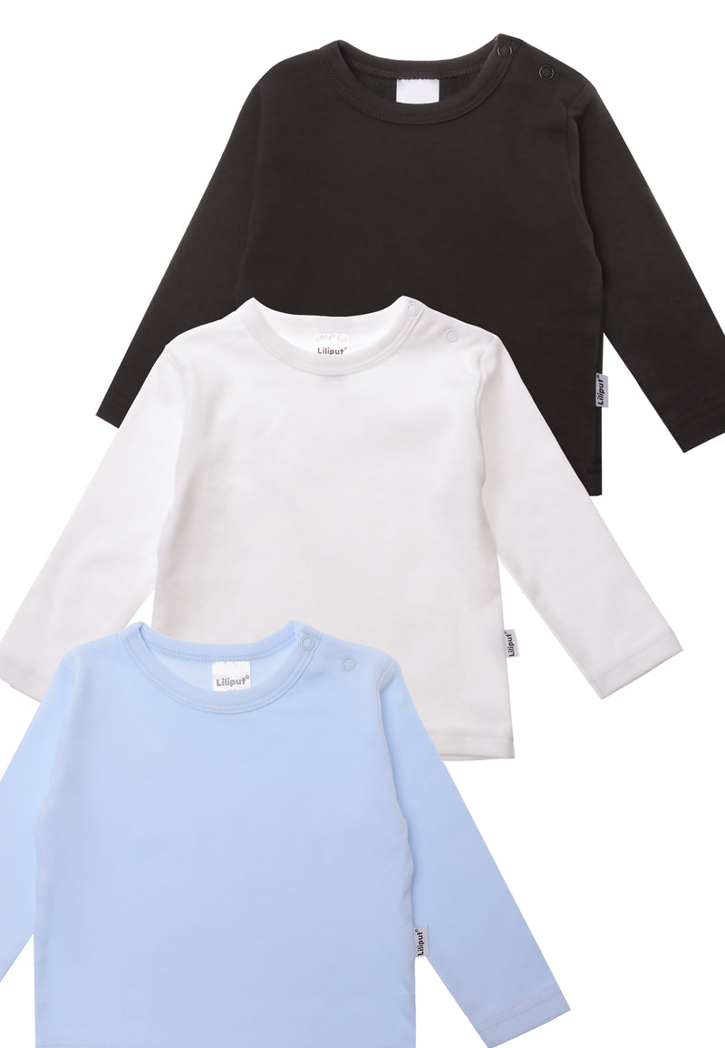 Detailansicht des 3er Pack Langarmshirts.