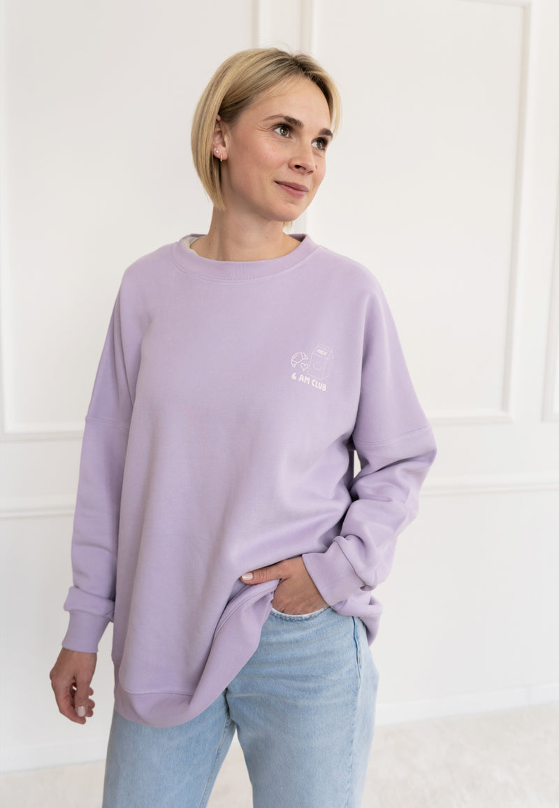 Erwachsenen Sweatshirt 6 AM Club flieder