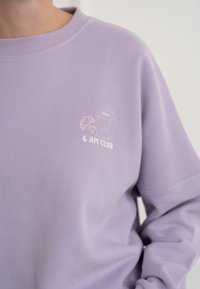 Erwachsenen Sweatshirt 6 AM Club flieder