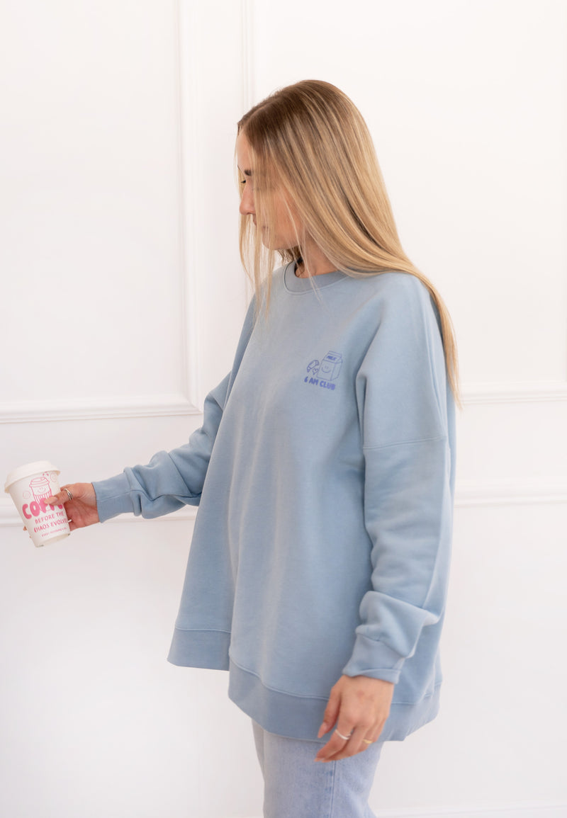 Erwachsenen Sweatshirt 6 AM Club hellblau