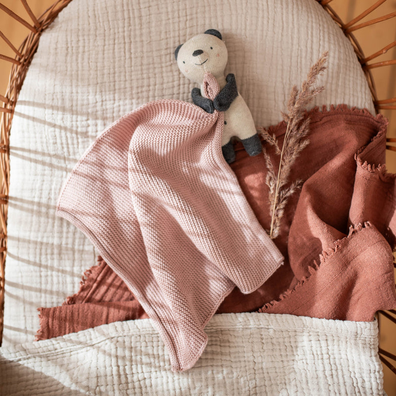 Kuscheltuch mit Panda, rose von Ava & Yves
