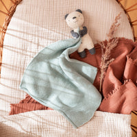 Kuscheltuch mit Panda, hellblau von Ava & Yves