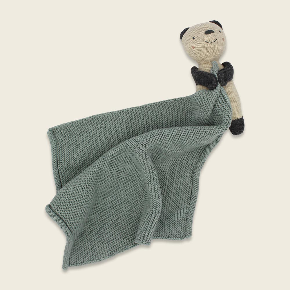 Kuscheltuch mit Panda, hellblau von Ava & Yves