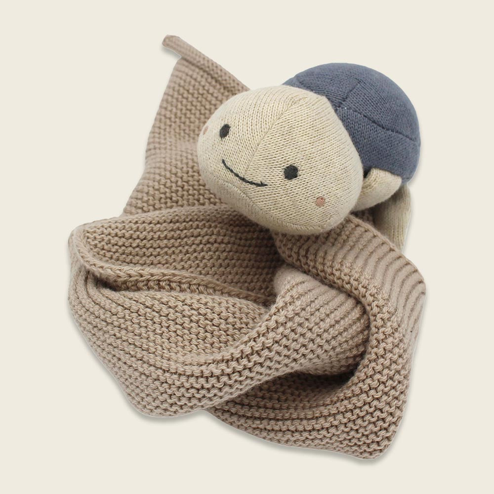 Kuscheltuch mit Schildkröte, creme-blau von Ava & Yves