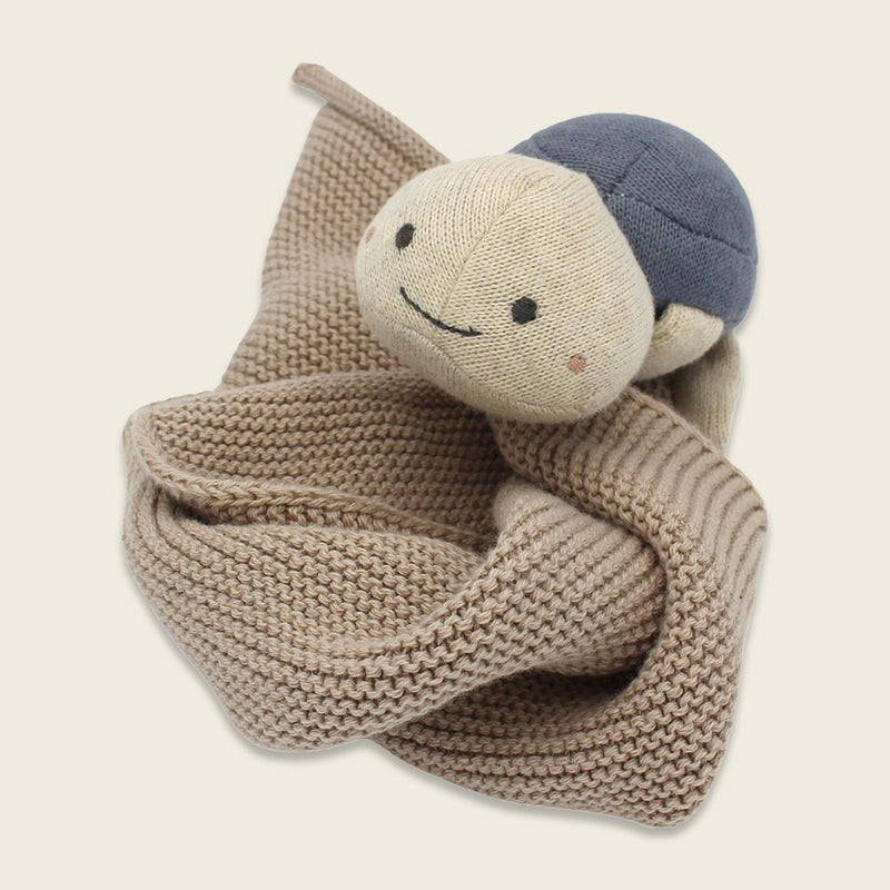 Kuscheltuch mit Schildkröte, creme-blau von Ava & Yves