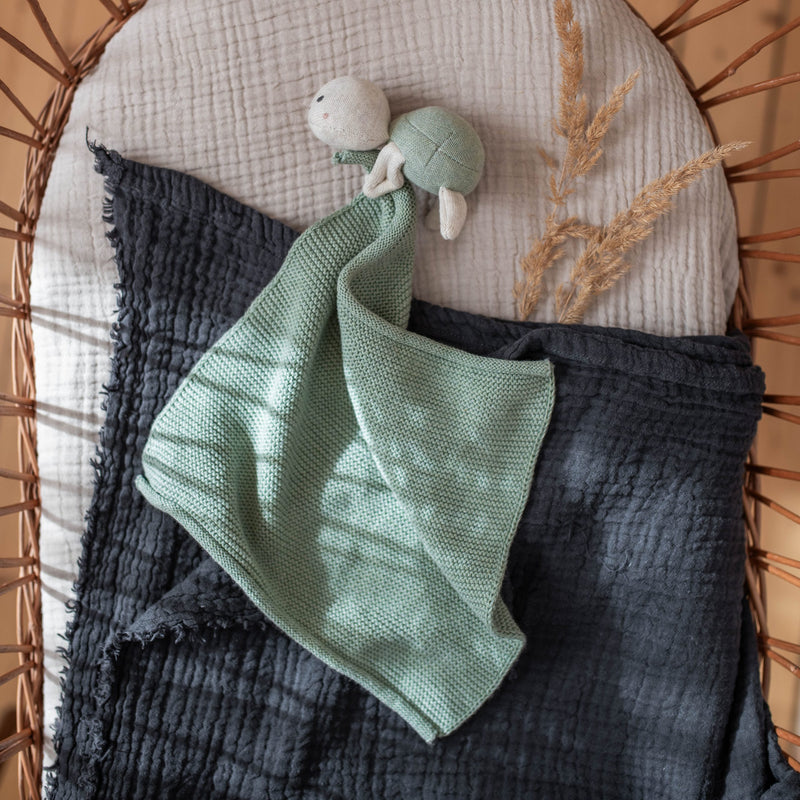 Kuscheltuch mit Schildkröte, mint von Ava & Yves