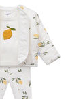 3-teiliges Kinderset Little Lemon – Jacke, Shirt & Leggings mit Zitronenprint