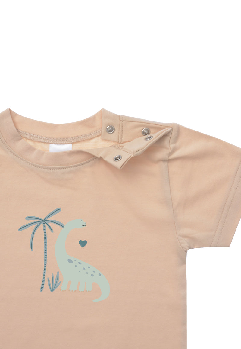 T-Shirt in beige mit Dino Print.