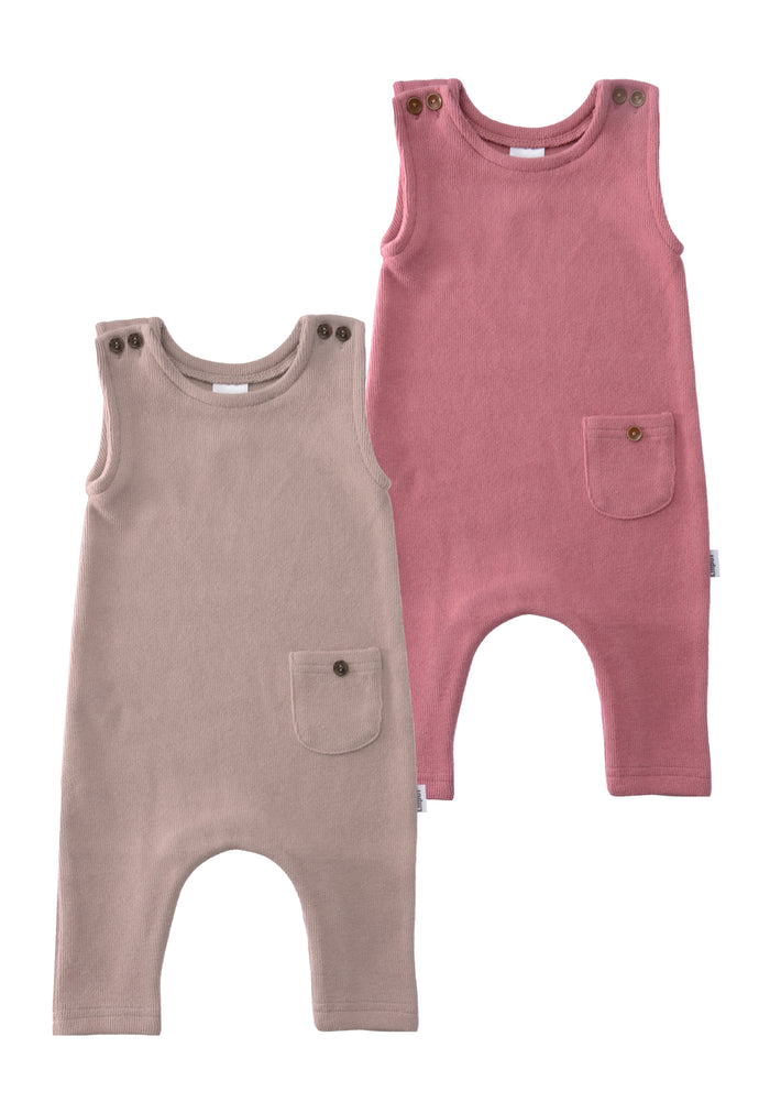 vorderseite Rib-Strick-Jumpsuit in braun/rosenholz