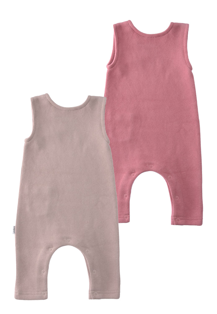 rückseite Rib-Strick-Jumpsuit in braun/rosenholz