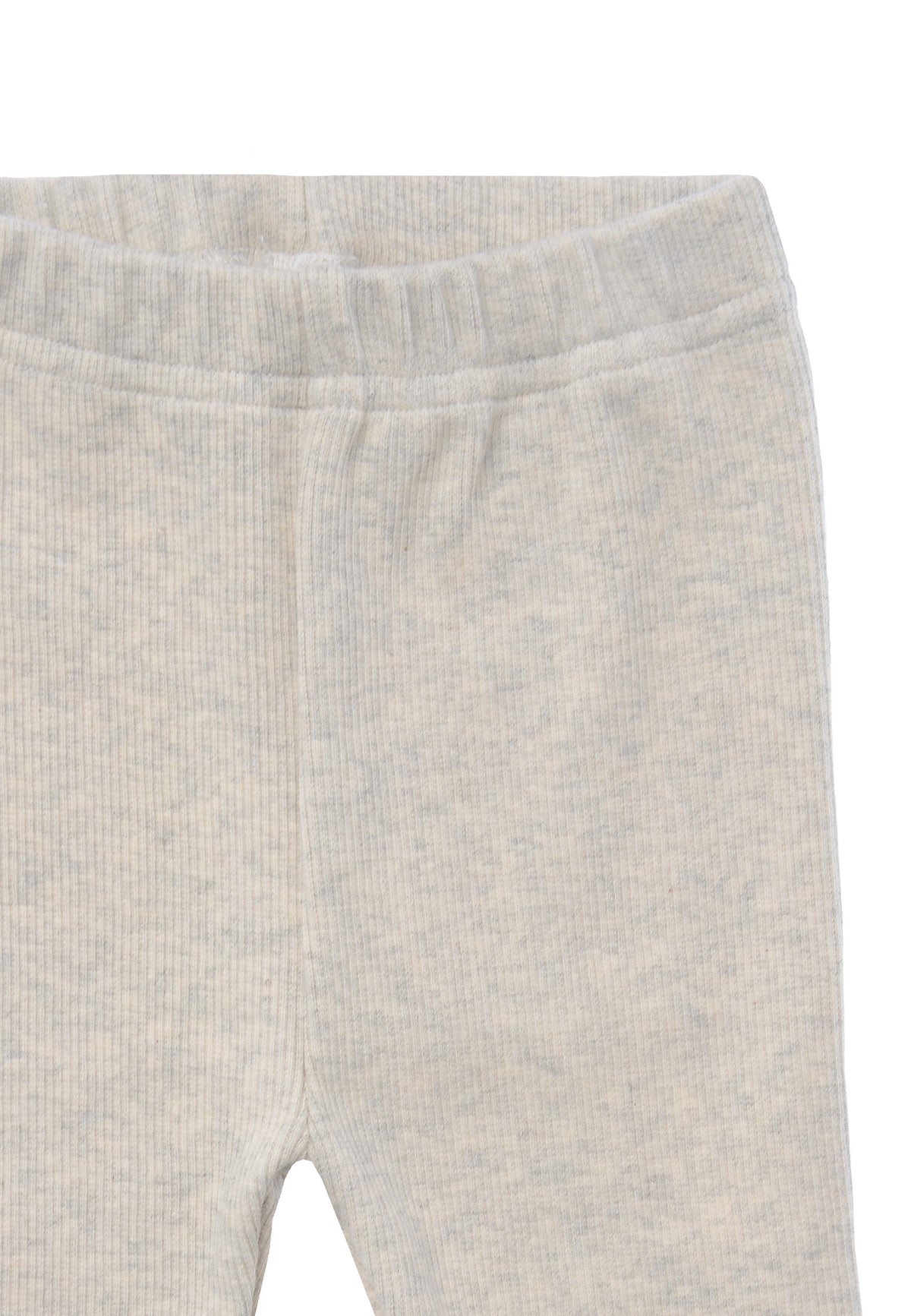 Detailansicht der hellgrau gerippten Leggings.