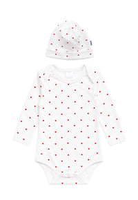 Baby-Set 4 teilig mit Herzchen Print
