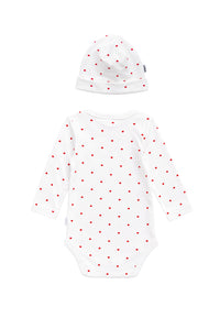 Baby-Set 4 teilig mit Herzchen Print