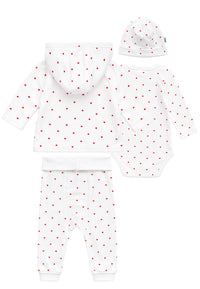 Baby-Set 4 teilig mit Herzchen Print