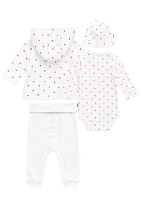 Baby-Set 4 teilig mit Herzchen Print