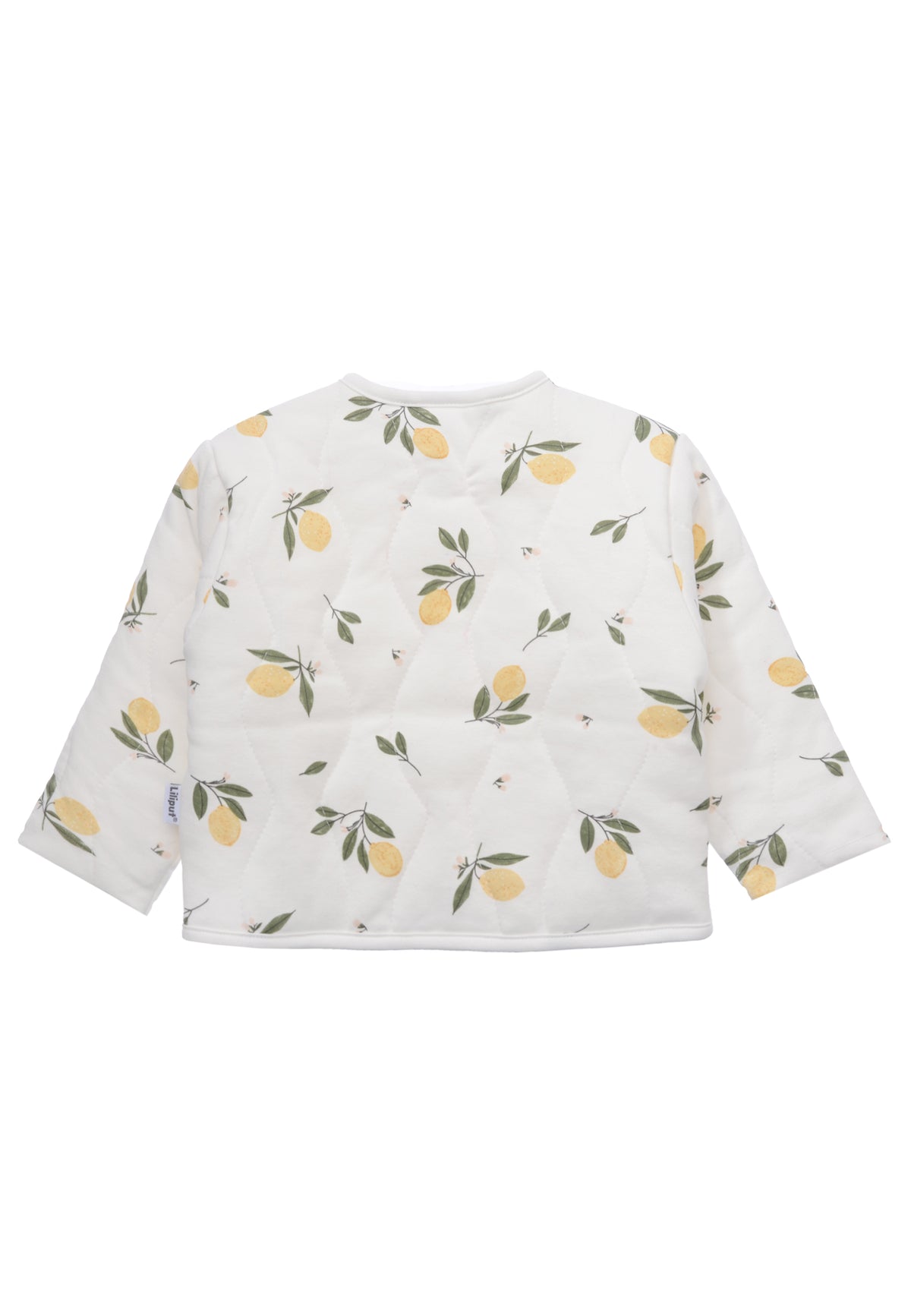 Baby-Steppjacke mit Zitronenprint – Weiß/Gelb