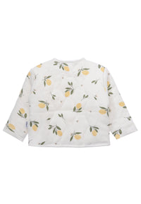 Baby-Steppjacke mit Zitronenprint – Weiß/Gelb