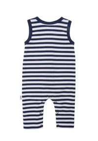 Rückseite Jumpsuit in marine-weiß gestreift