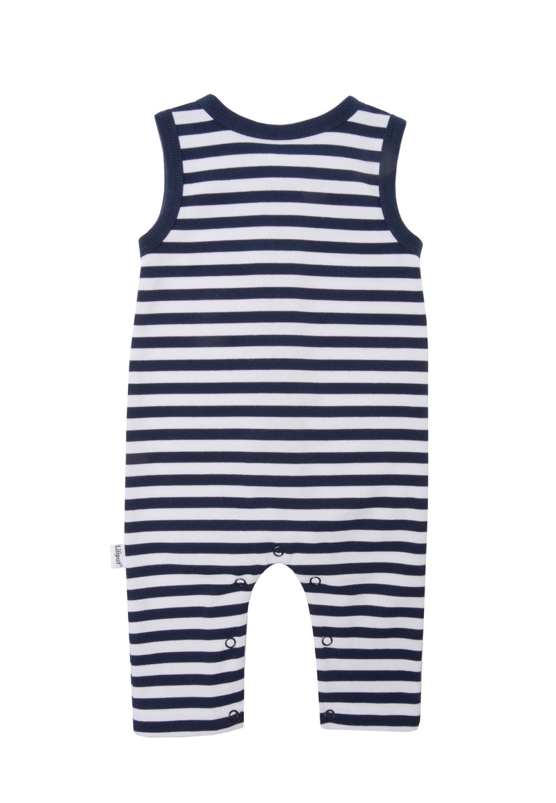 Rückseite Jumpsuit in marine-weiß gestreift