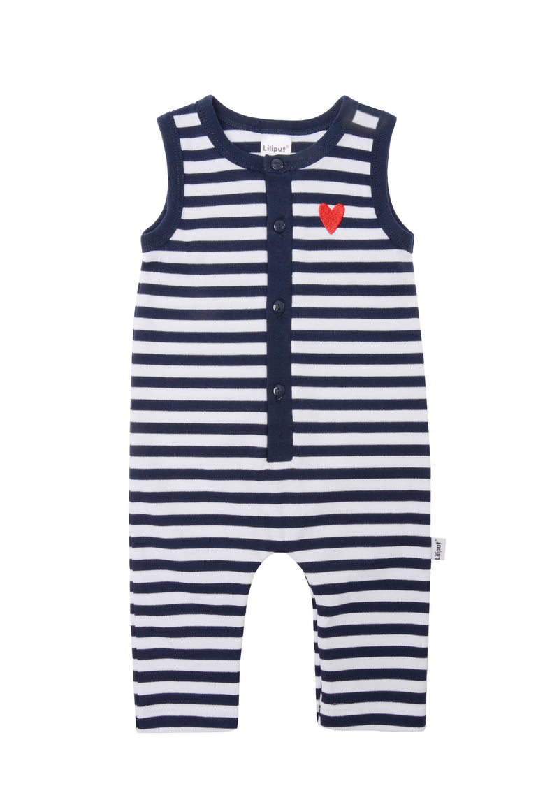 Jumpsuit in marine-weiß gestreift