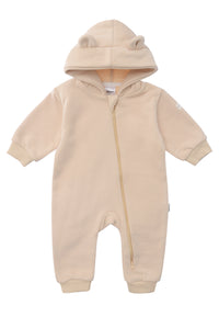 Sweatoverall in beige mit niedlichen Öhrchen