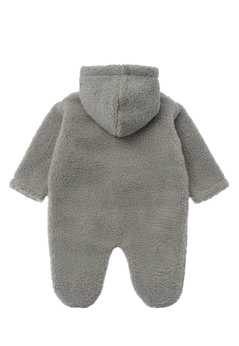 Rückansicht des Winteroveralls aus Bouclè Fleece.