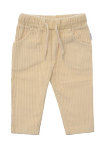 Offene Cordhose mit großen Taschen in beige