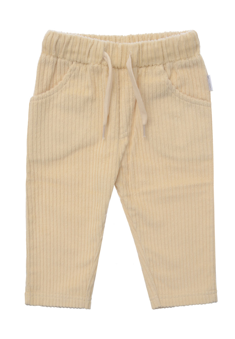 Offene Cordhose mit großen Taschen in beige