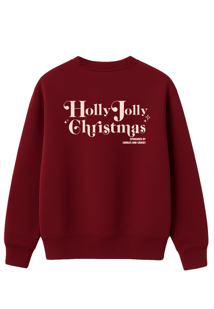 Erwachsenen Sweatshirt bordeaux Holly Jolly