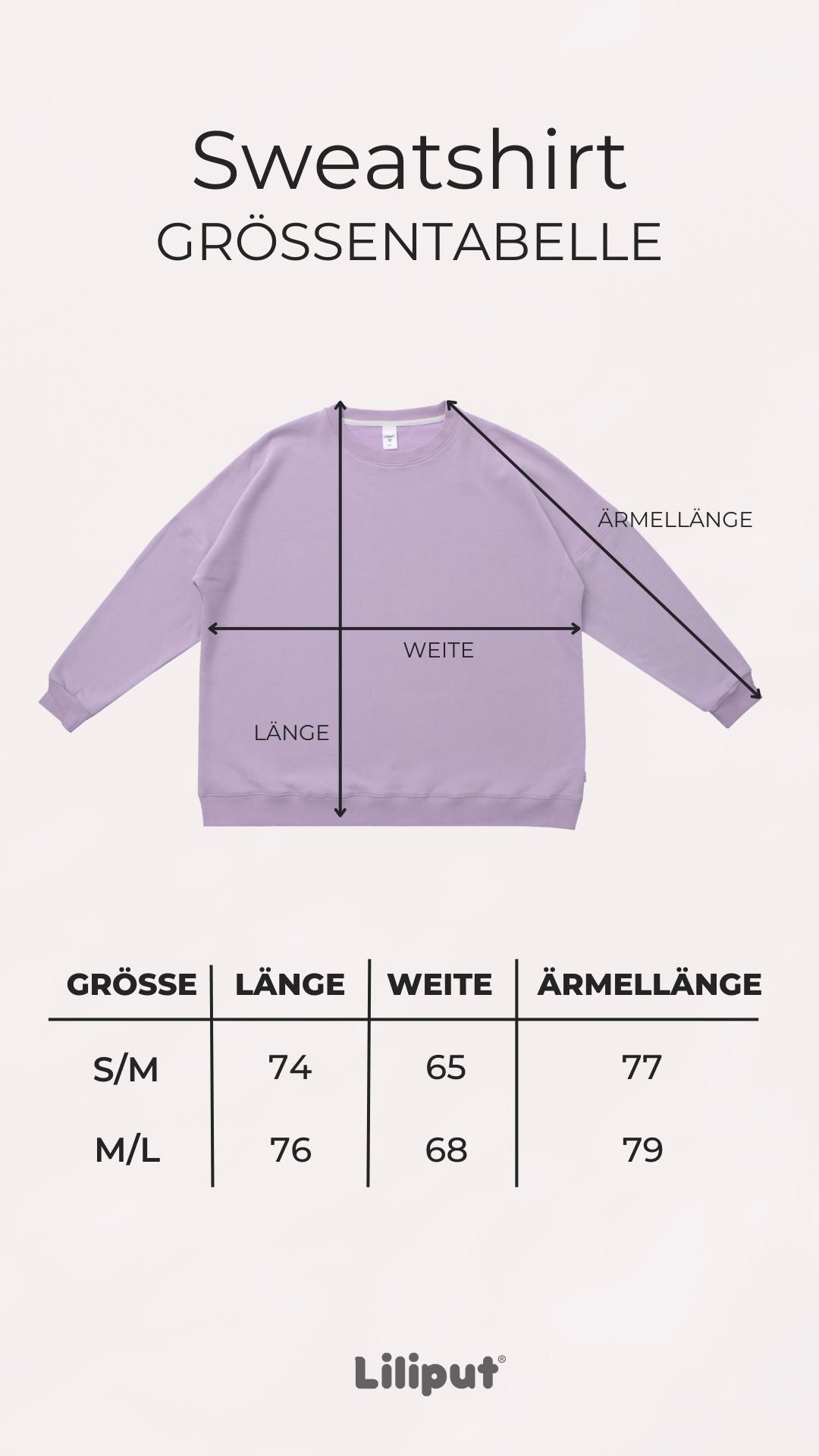 Erwachsenen Sweatshirt flieder