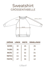 größentabelle sweatshirts für kinder
