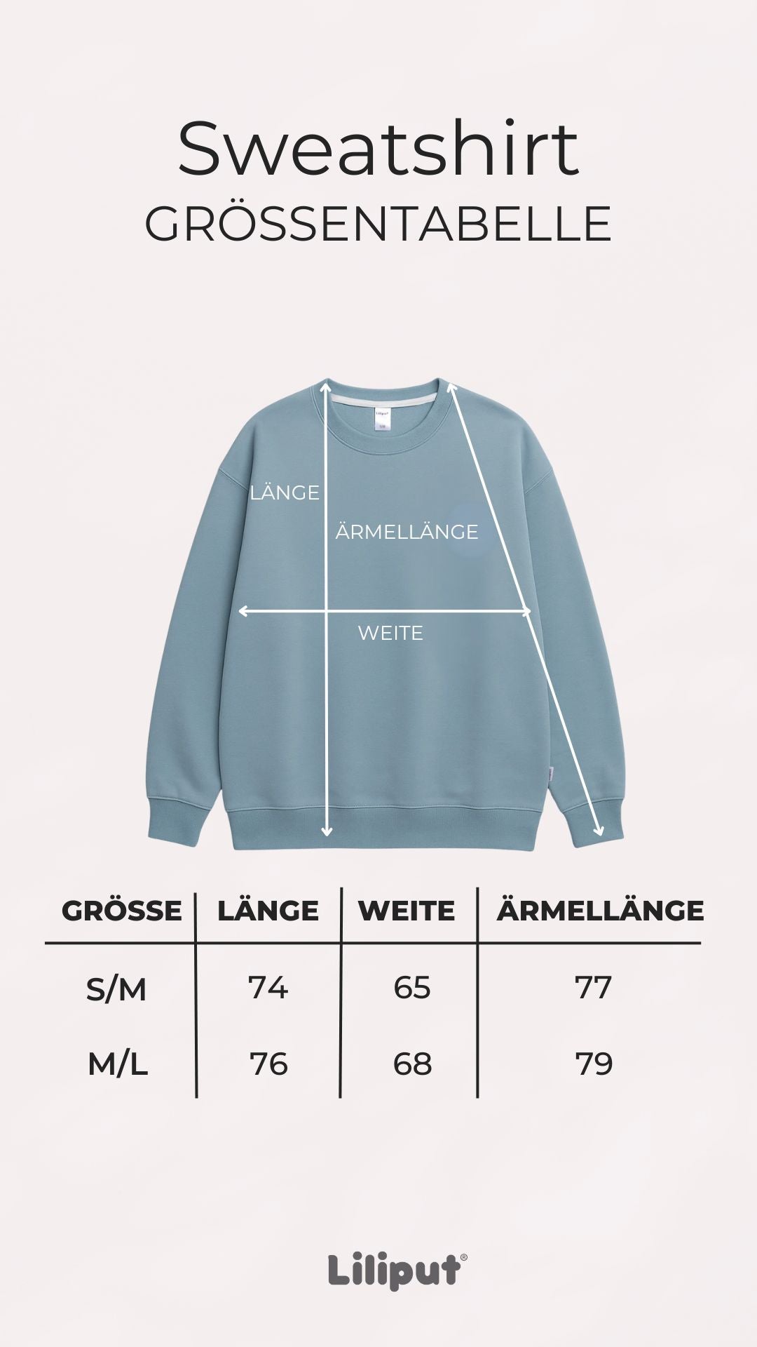 Erwachsenen Sweatshirt hellblau
