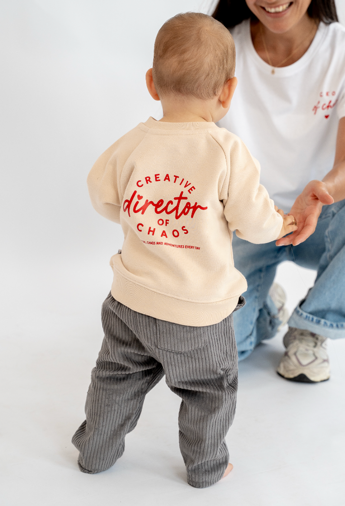 Cordhose mit großen Taschen in grau