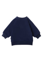 Rückseite navy Sweatshirt mit Raglan Ärmeln in navy