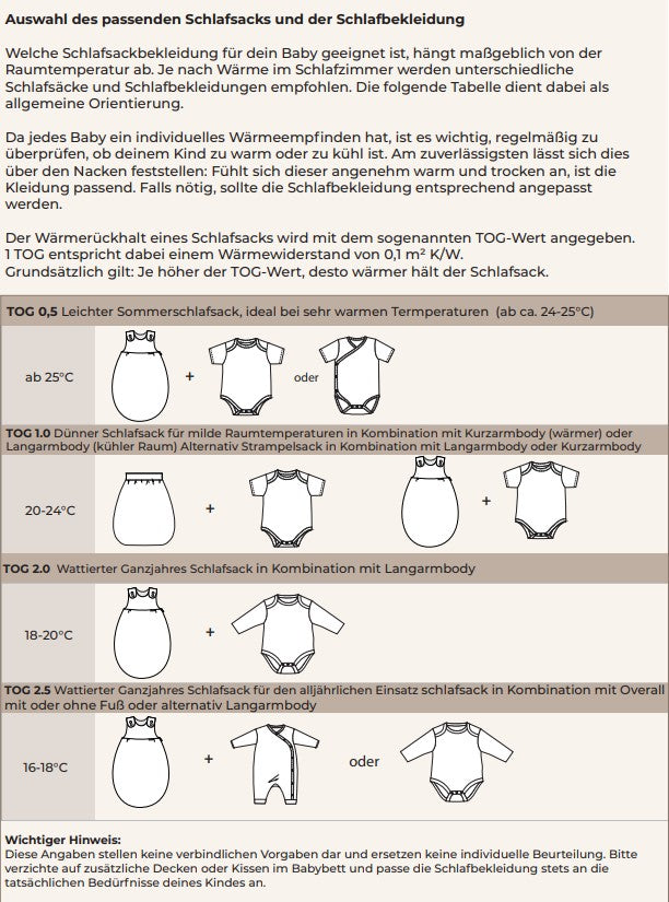 Schlafsack mit grauen Streifen und niedlicher Stickerei