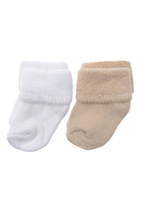 2er-Pack  Socken in weiß und beige