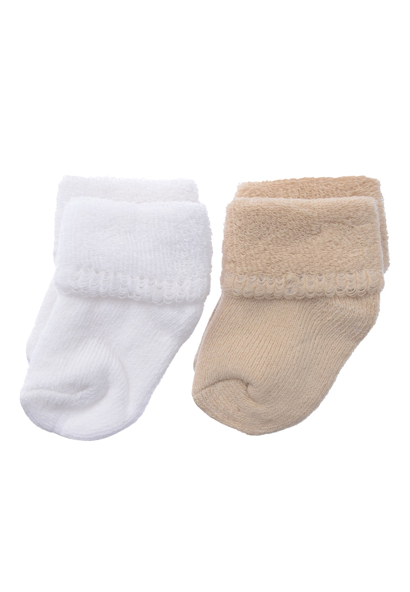 2er-Pack  Socken in weiß und beige