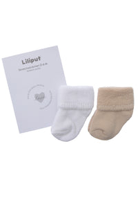 2er-Pack  Socken in weiß und beige
