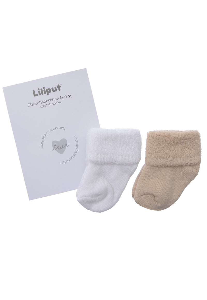 2er-Pack  Socken in weiß und beige