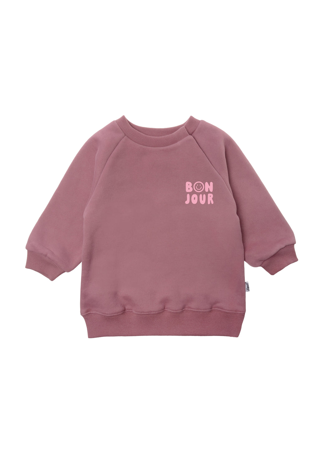 Sweatshirt rose mit Bonjour Print