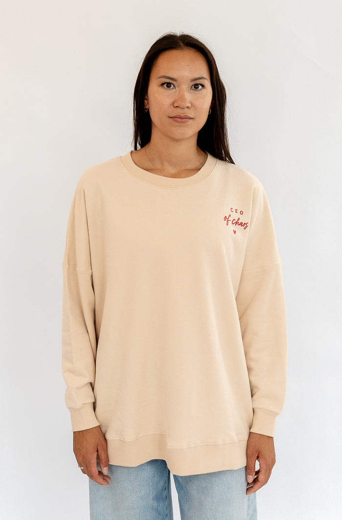 Erwachsenen Sweatshirt beige CEO of Chaos