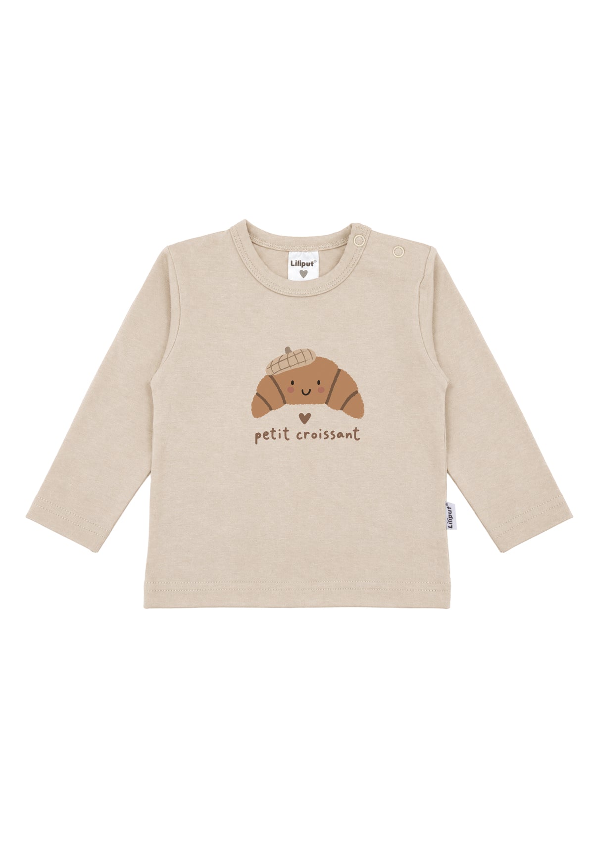 Langarmshirt Petit Croissant in Beige